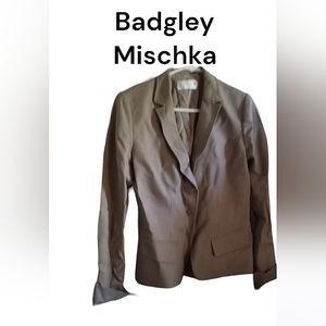 Badgley Mischka Ecru Wool Tailored Jacket/ Blazer - Size 8